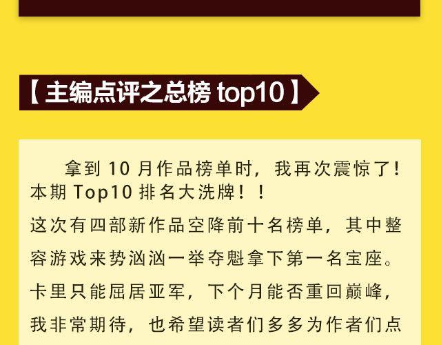 全民打榜韩漫全集-10月榜单 整容游戏荣登第一无删减无遮挡章节图片 