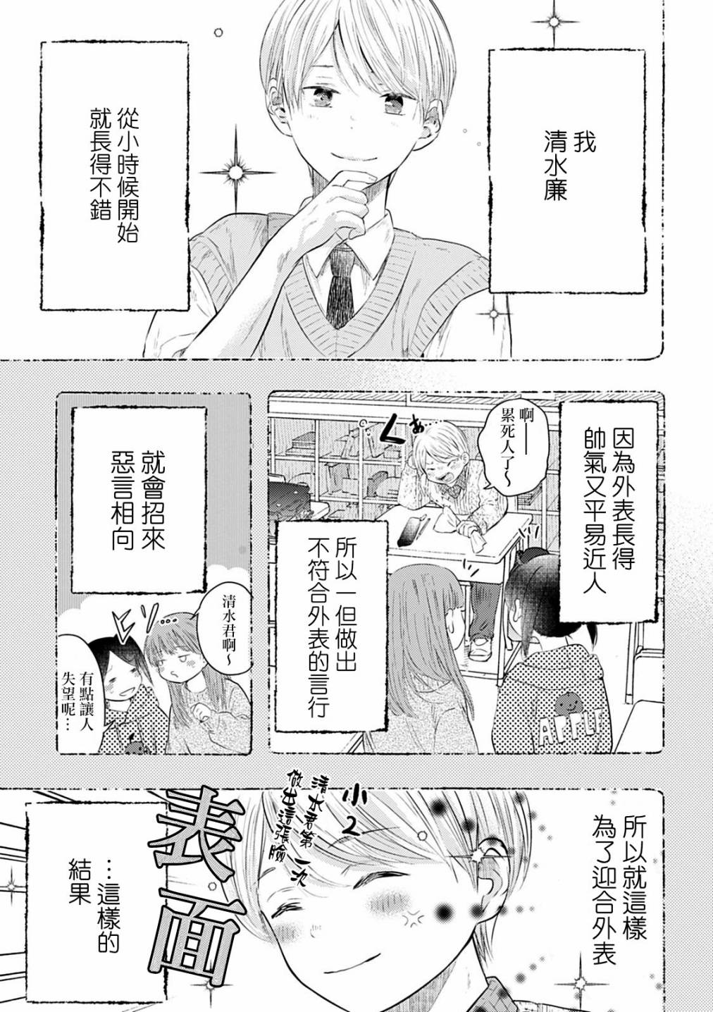 表面男与笨拙女两情相悦的恋爱物语韩漫全集-连载03无删减无遮挡章节图片 