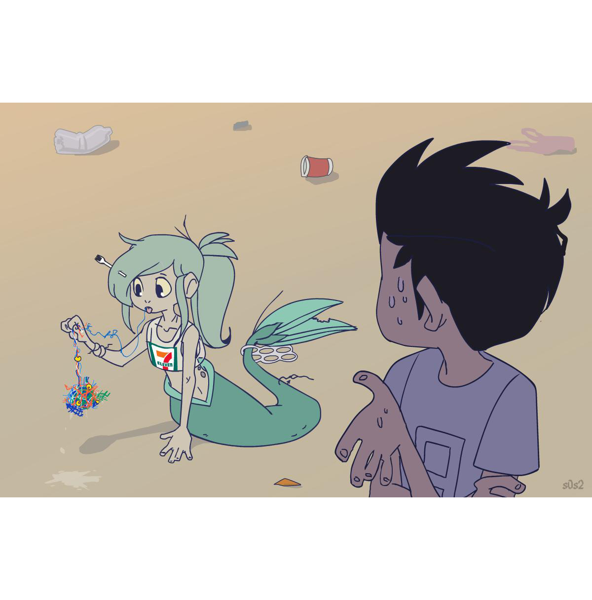 被海洋垃圾污染后的小美人鱼韩漫全集-第15话无删减无遮挡章节图片 