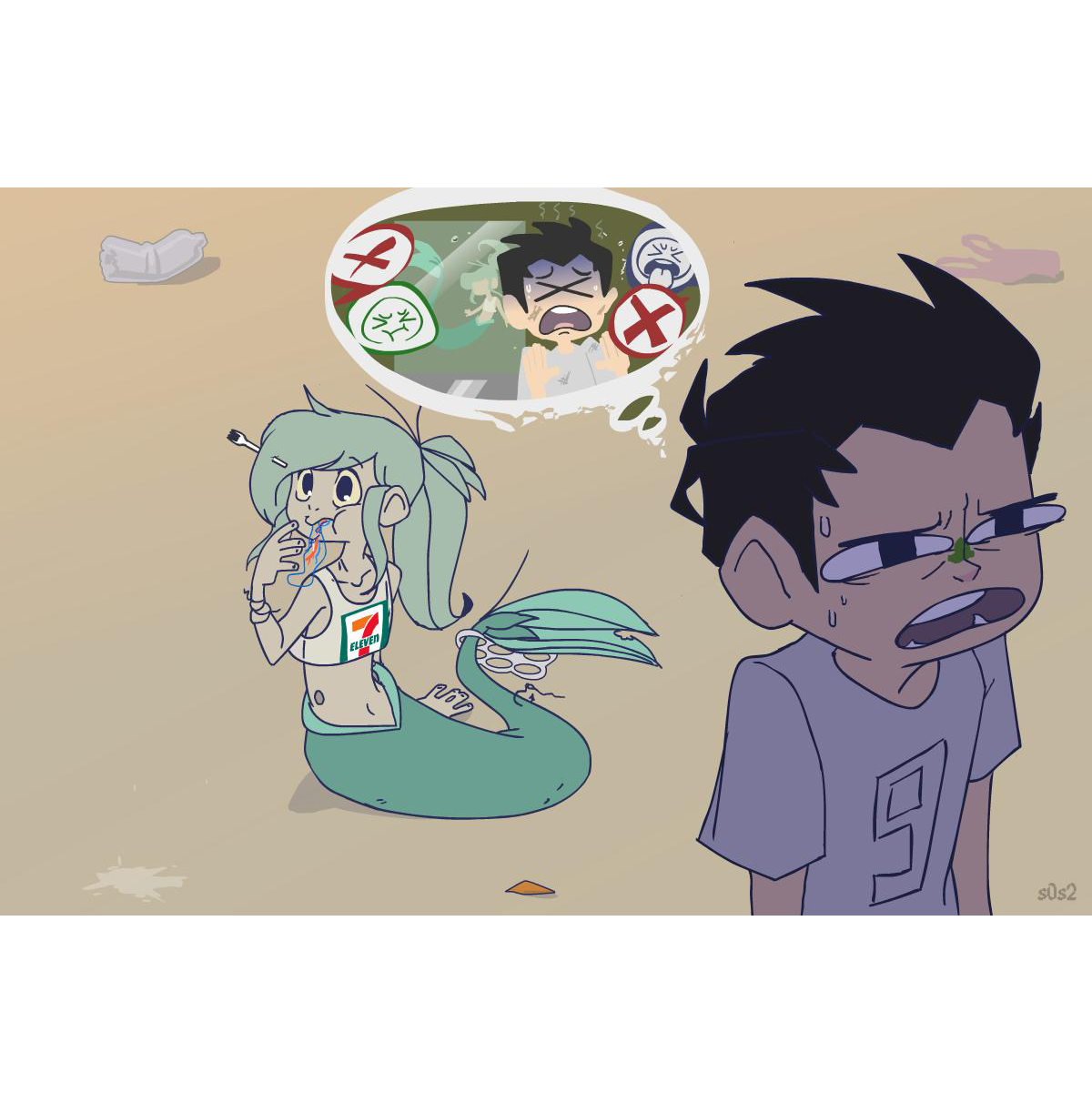 被海洋垃圾污染后的小美人鱼韩漫全集-第15话无删减无遮挡章节图片 